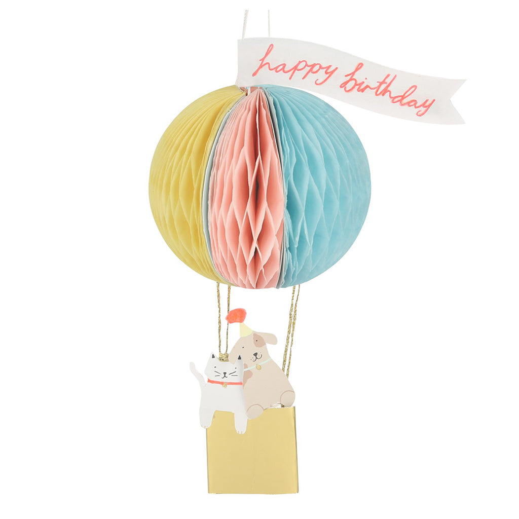 Meri Meri Pop-up fødselsdagskort med luftballon og banner Happy Birthday