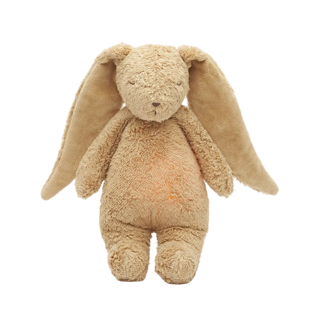 Moonie 2.0, økologisk Humming kanin med pink noise og lampe - Cappuccino