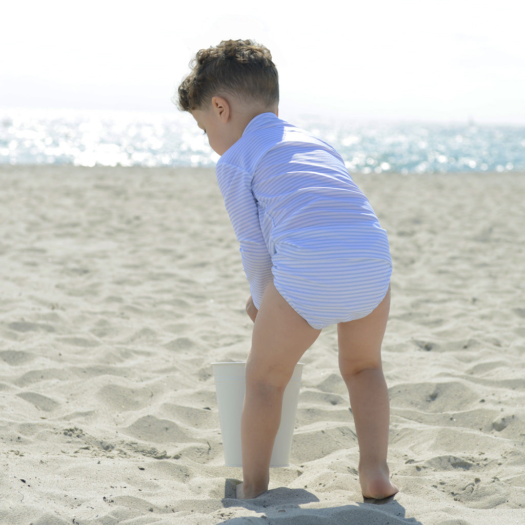 Petit Crabe UV badebluse, Sydney, Baby blue/White – 0-10 år