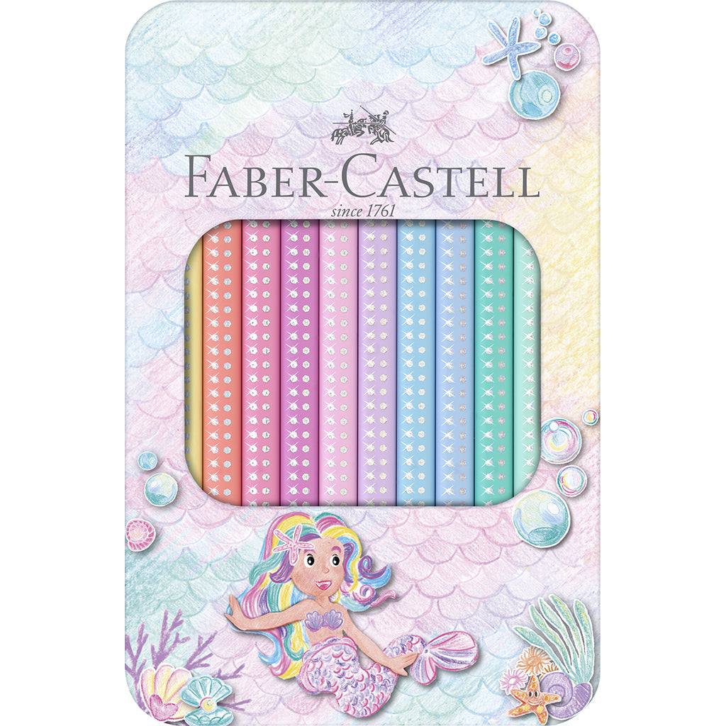 Faber-Castell, Jumbo fargeblyanter, 10 stk pastell i tinnboks
