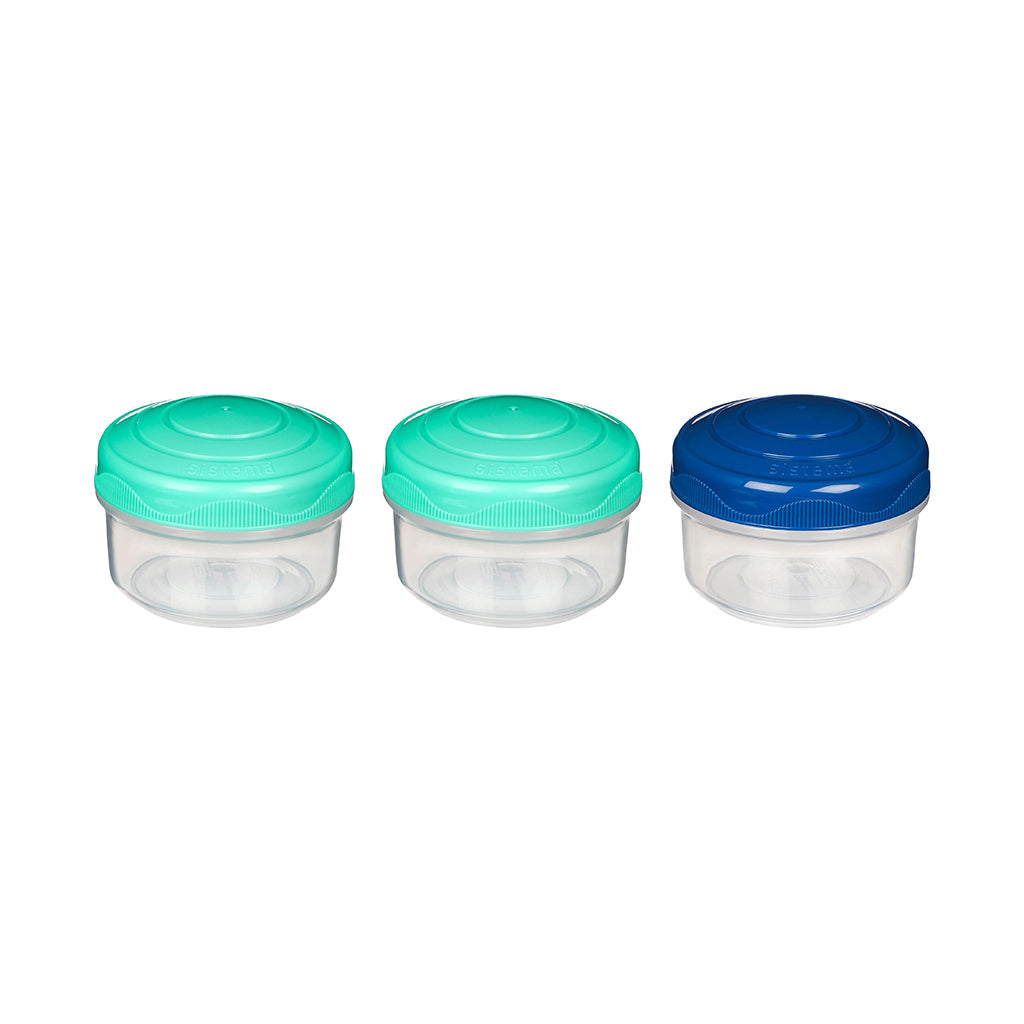 Sistema Mini Bites To Go, snackbøtter, 3-pakning – 130 ml