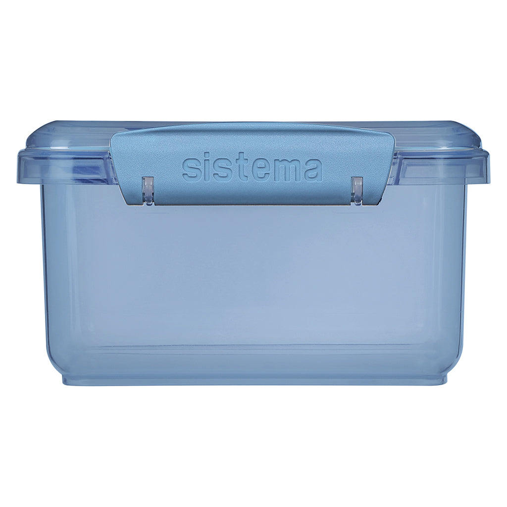 Sistema Lunch Plus To Go, matboks med 1 rom og bestikk - Mountain blue