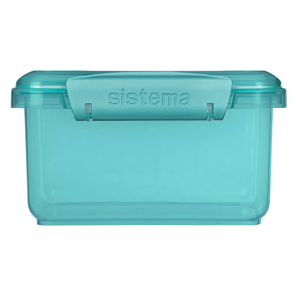 Sistema Lunch plus To Go, matboks med 1 rom og bestikk - Teal stone