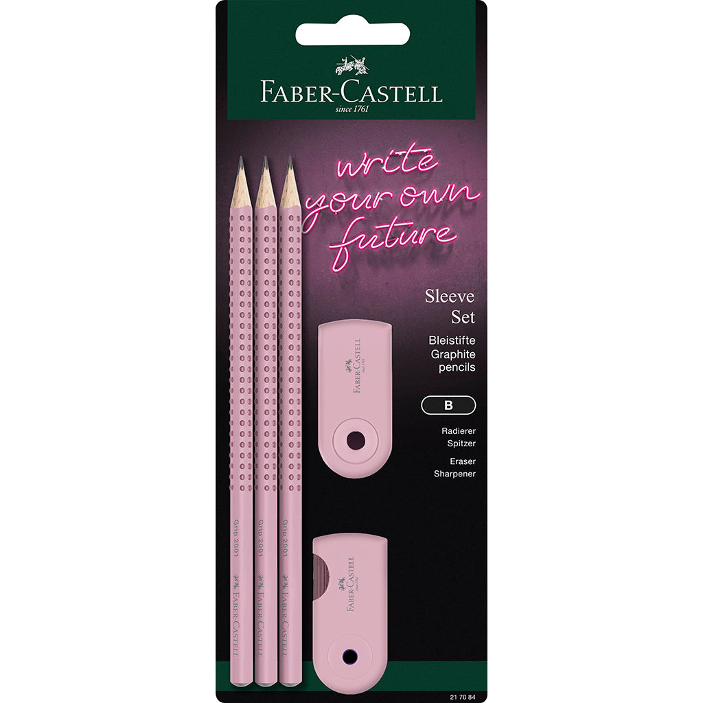 Faber-Castell 5-i-1 Grip Sleeve sæt i rose farve