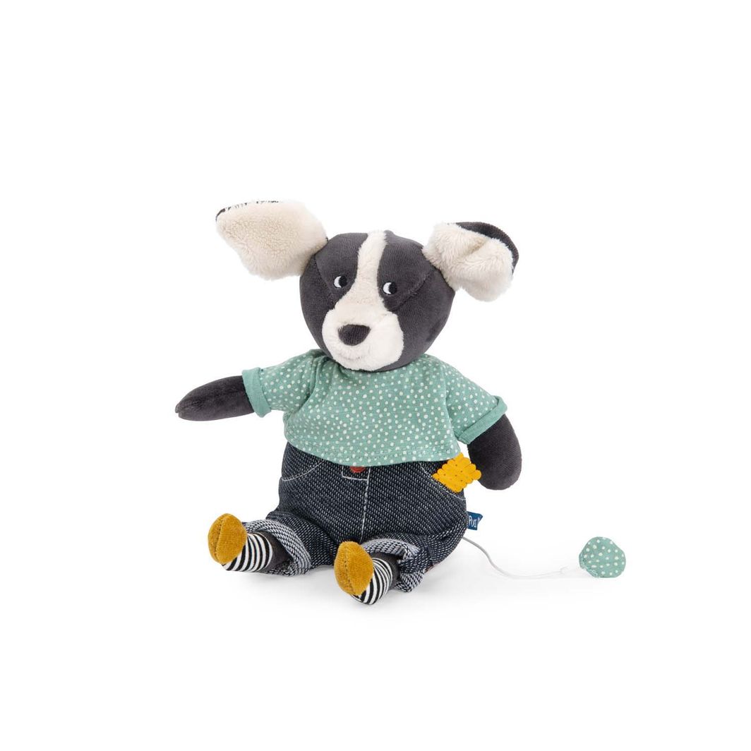 Moulin Roty Tøydyr med musikkopptrekk, Hunden Puce