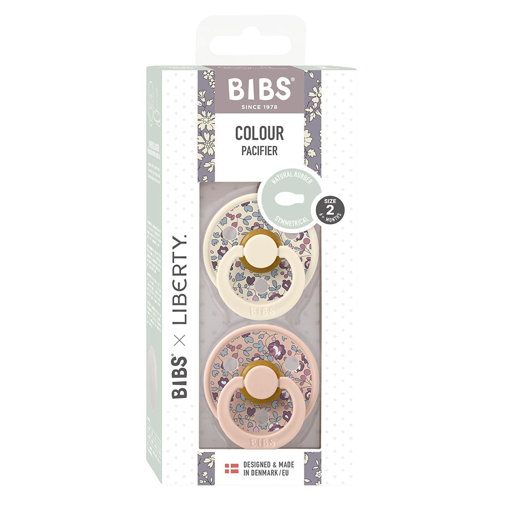 Bibs Liberty, 2-pk Colour Eloise, smokker i naturgummi, str. 2 - Blush Mix
