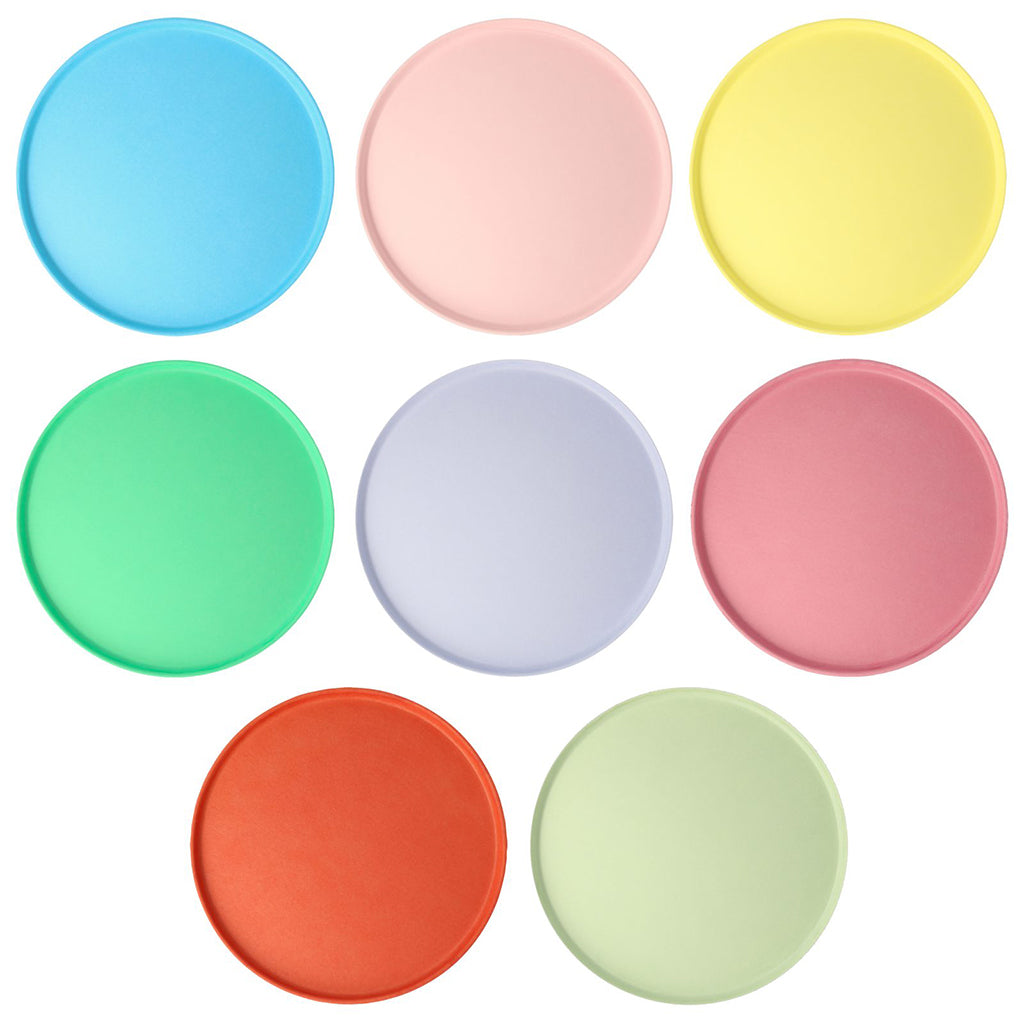 Meri Meri papptallerkener str. L, Lyse farger - 8 stk.