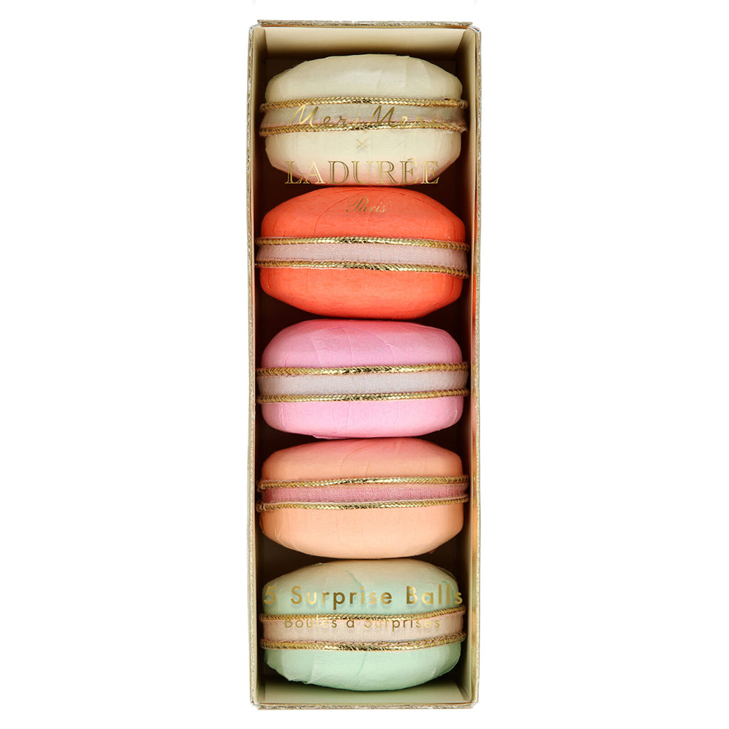 Meri Meri bordpynt, Ladurée Paris,macarons med overraskelse - 5 stk