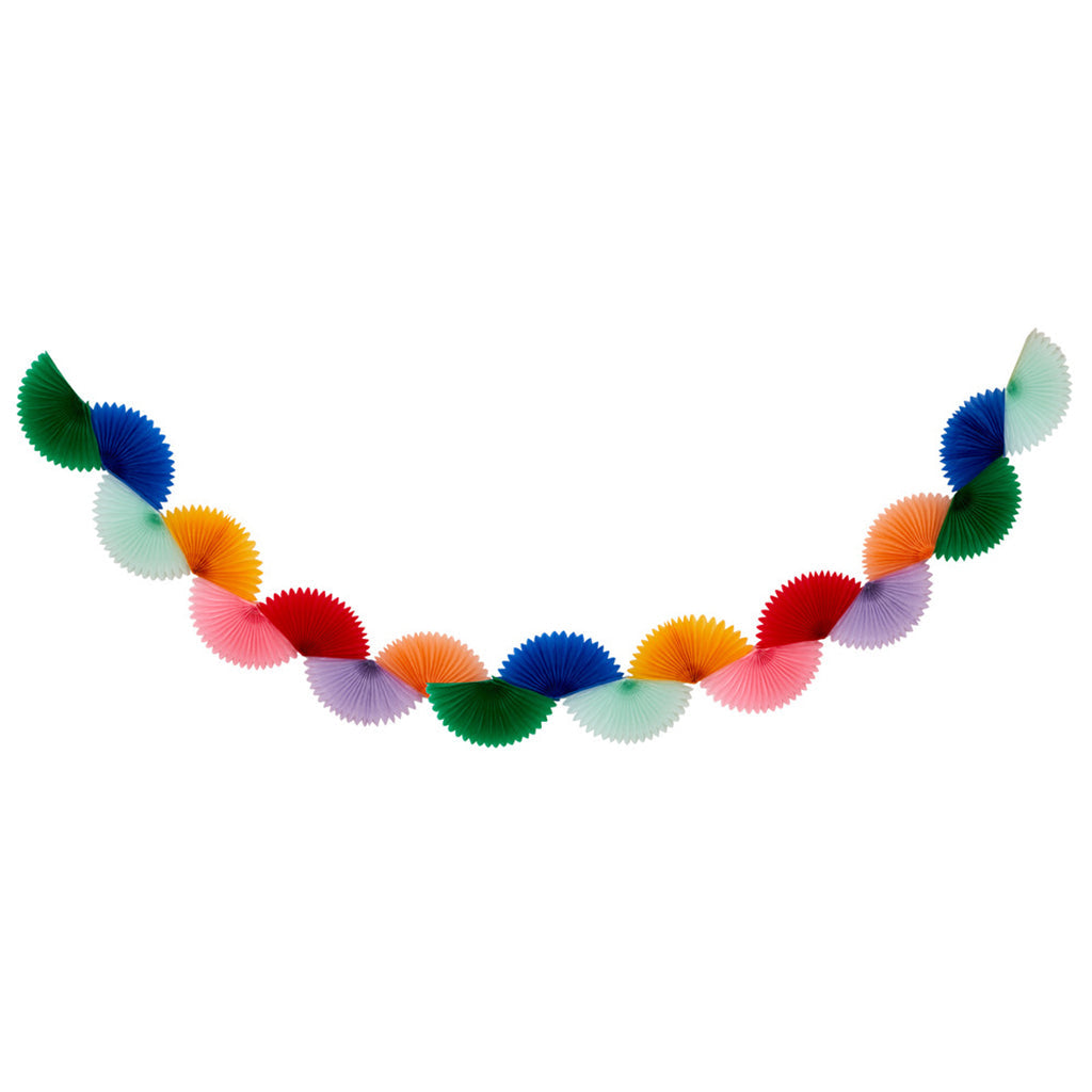 Meri Meri guirlande, Rainbow honeycomb fan – 2,4 meter