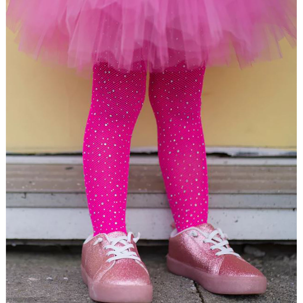 Great Pretenders kostyme, nettingstrømpebukse med rhinestones - rosa