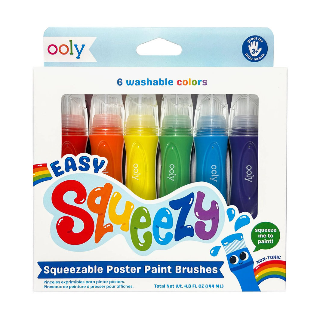 OOLY Plakatmaling i pensel, 6 stk, Easy Squeezy