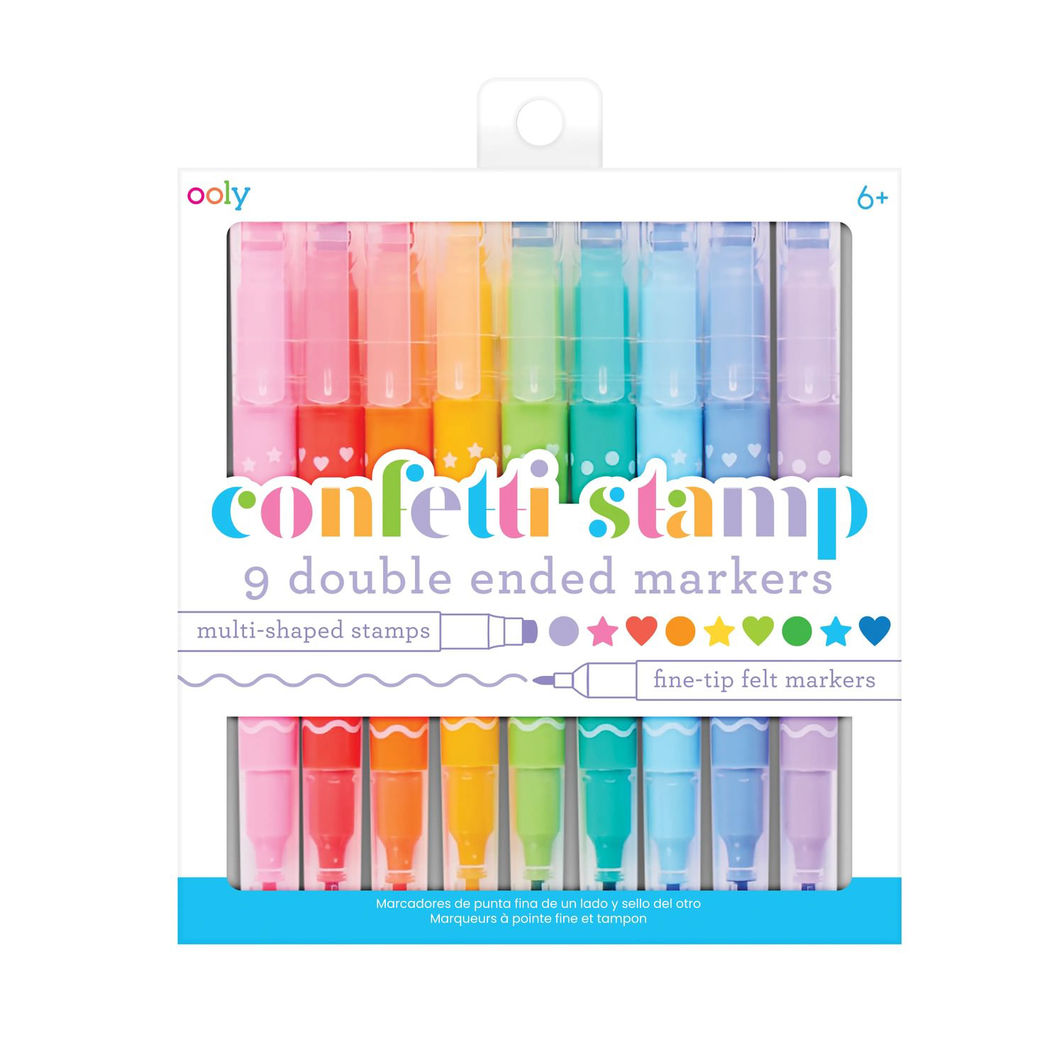 Ooly Tusjer med stempel 9 stk, Confetti