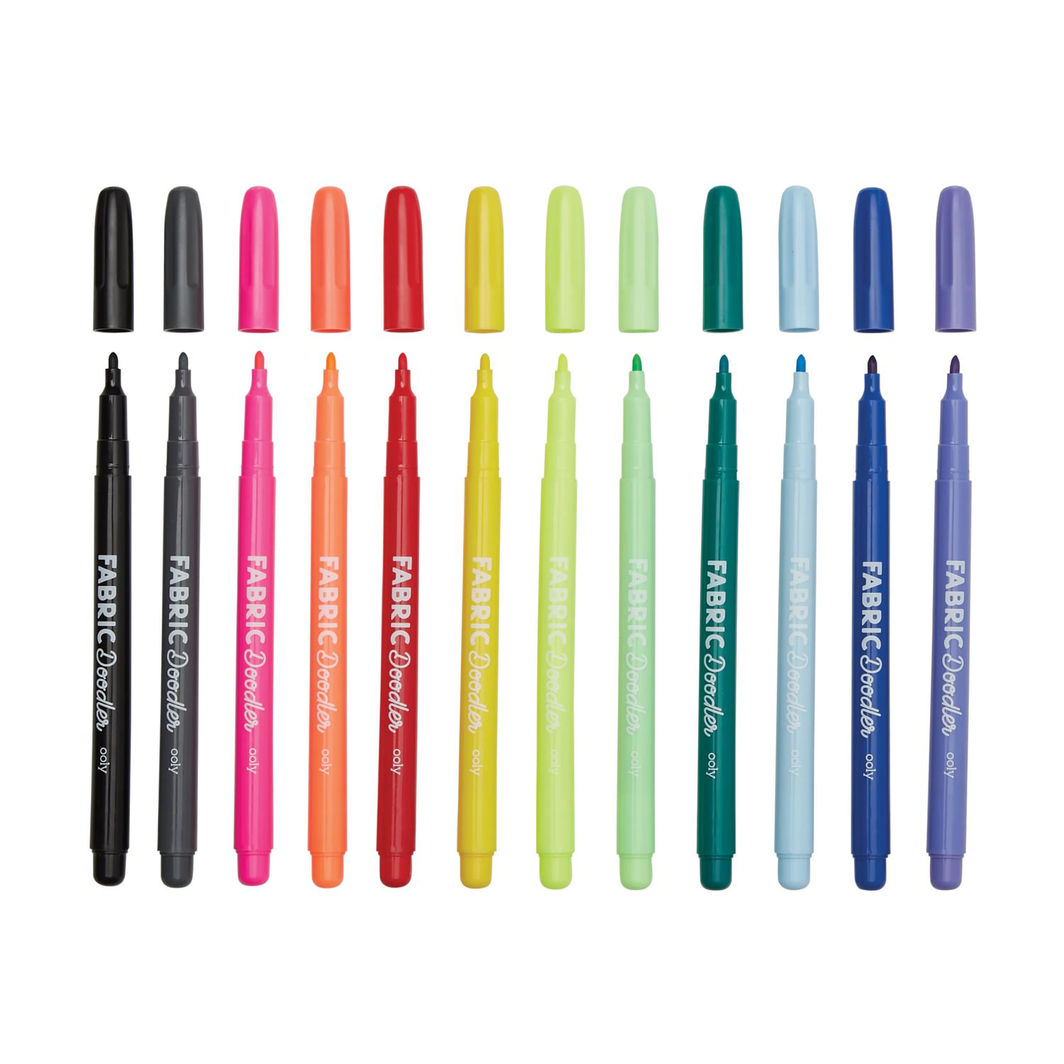 Ooly Tekstiltusjer 12 stk, Doodlers