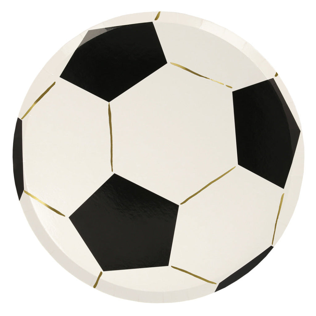 Meri Meri papptallerkener, Str. L, Soccer - 8 stk