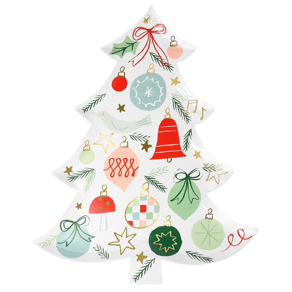 Meri Meri paptallerkener, Christmas – Juletre – 8 stk