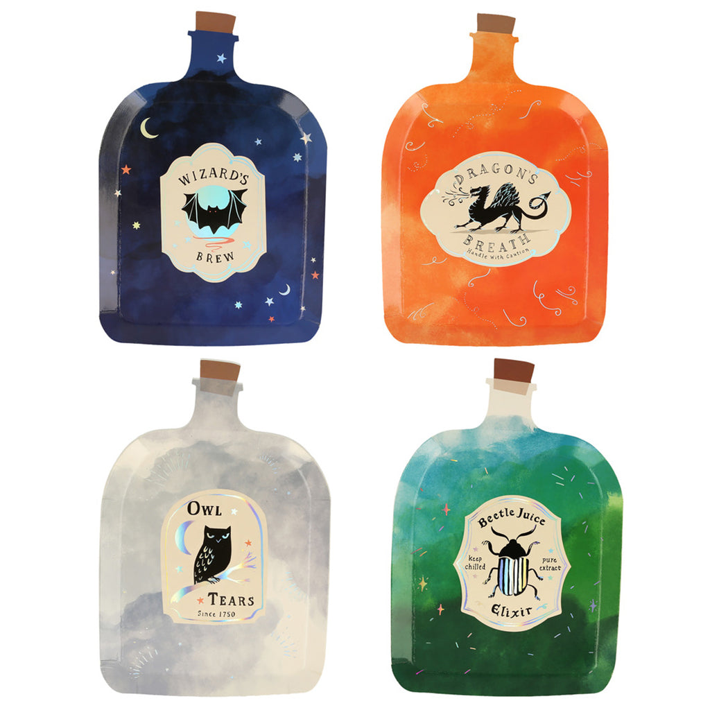 Meri Meri Paptallerkener, Halloween, Making magic portions bottles - 8 stk.