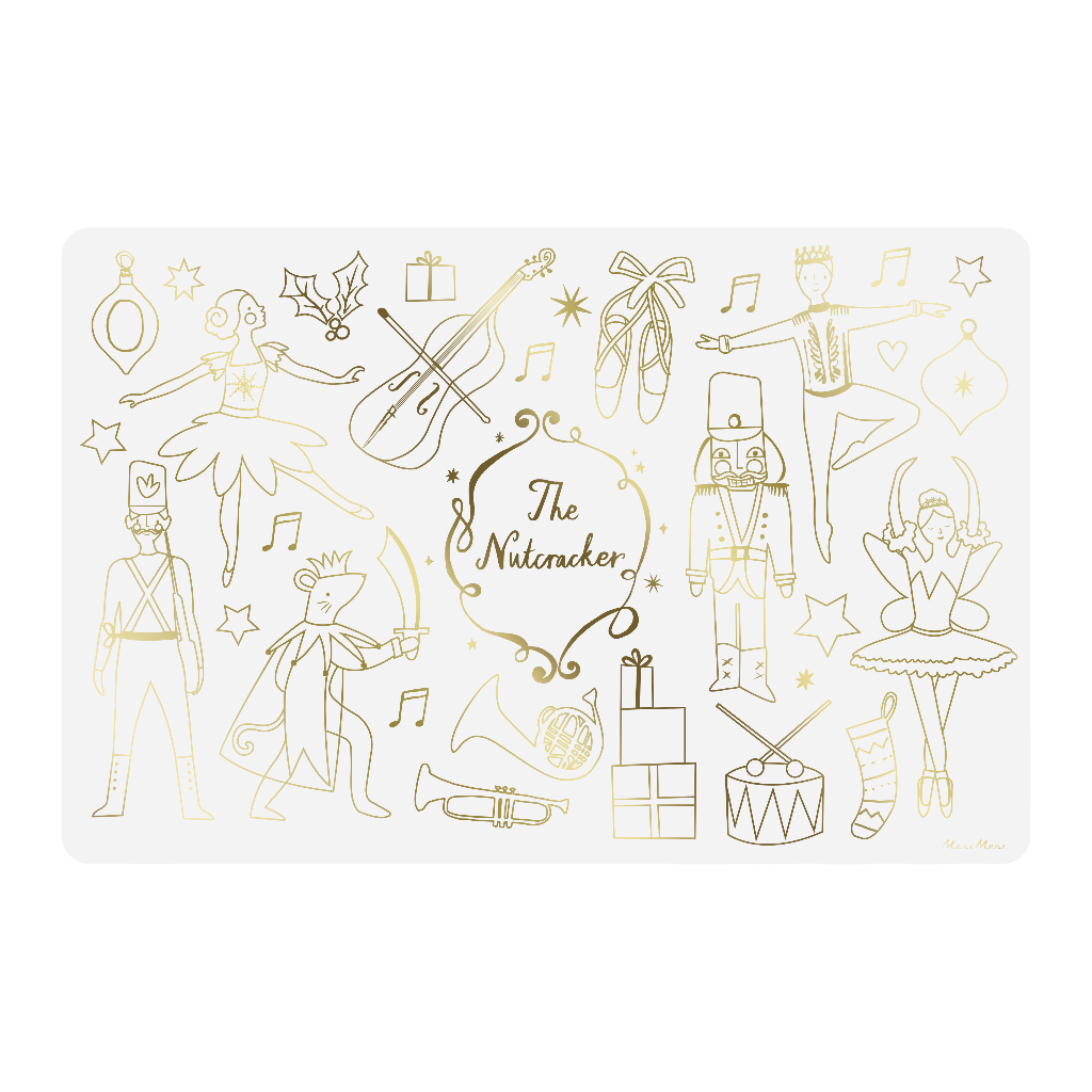 Meri Meri dækkeservietter, Nøddeknækkeren, til farvelægning - 6 stk.