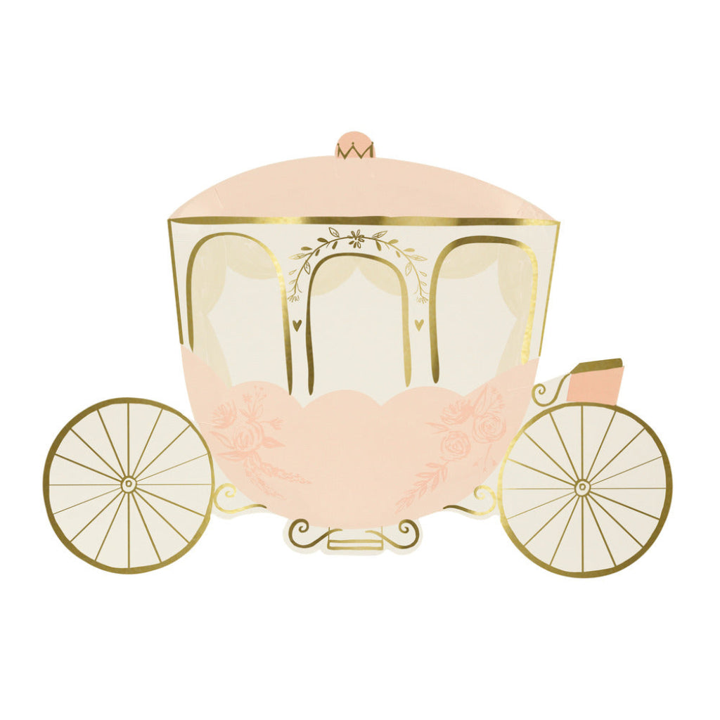 Meri Meri papptallerkener, Princess carriage - 8 stk.