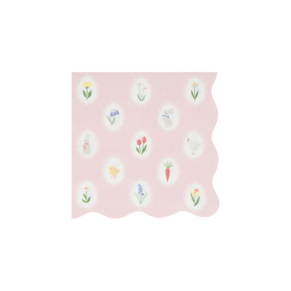 Meri Meri påske servietter med forårsblomster og dyr