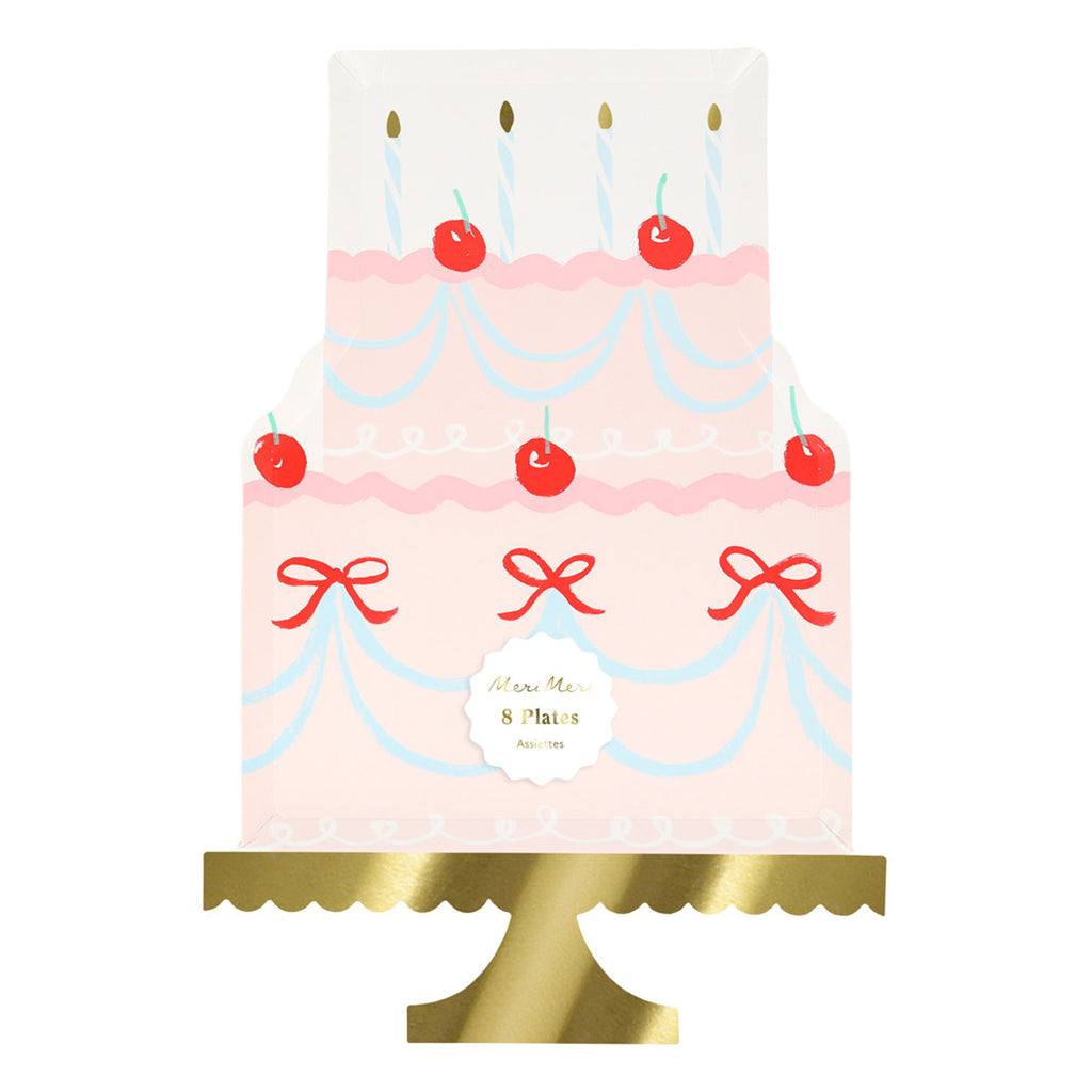 Meri Meri papptallerkener, Fancy cake - 8 stk.
