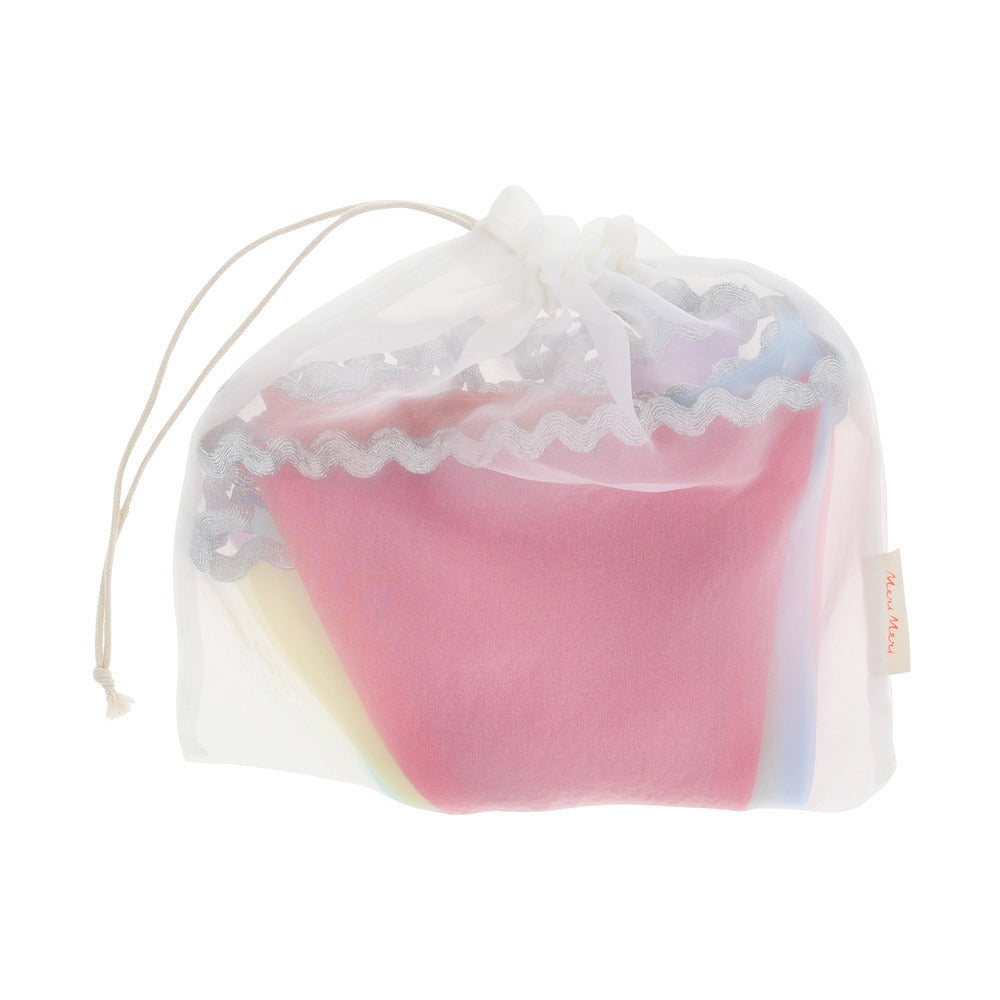 Meri Meri girlander i organza, Pastel Rainbow