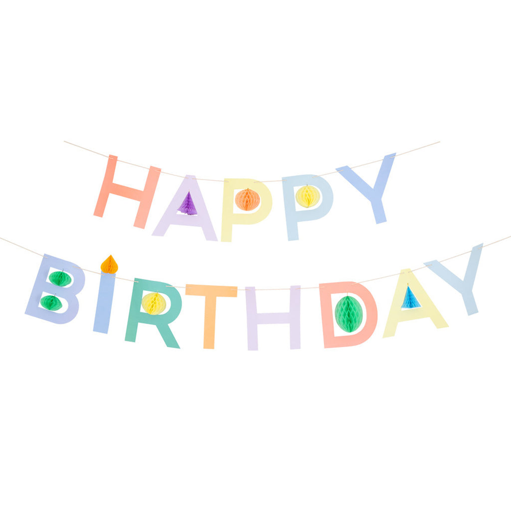 Meri Meri Honeycomb Happy Birthday Garland Set