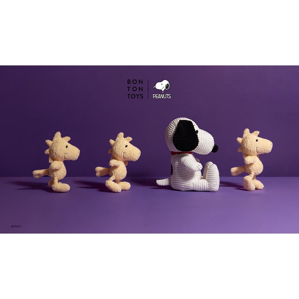 Snoopy bamse, Quilted Jersey cream, 17 cm - Nuser bamse i gaveeske