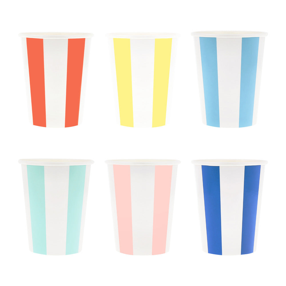 Meri Meri papkrus, Beach Striped – 8 stk.