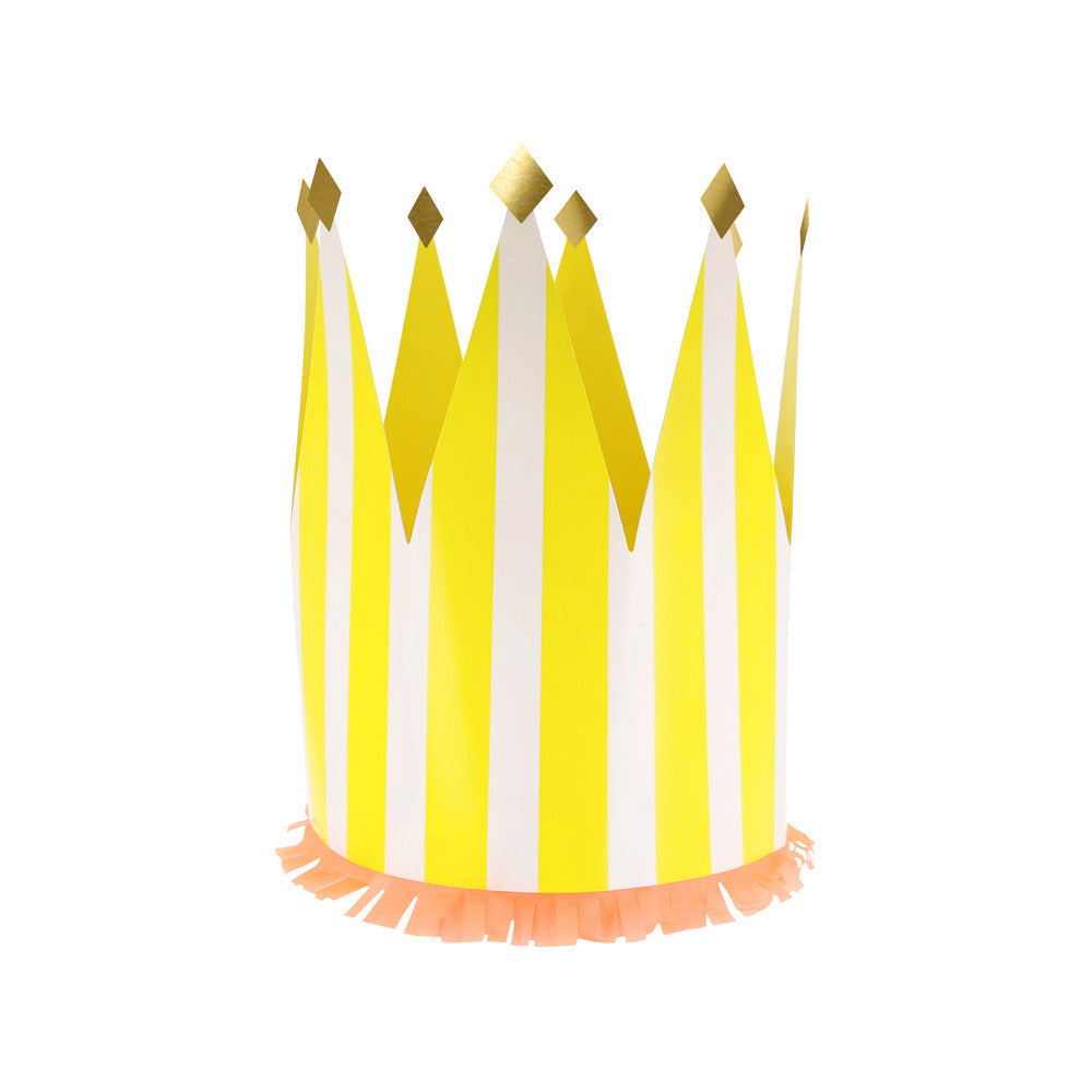 Meri Meri papirkroner, Striped - 8 stk.