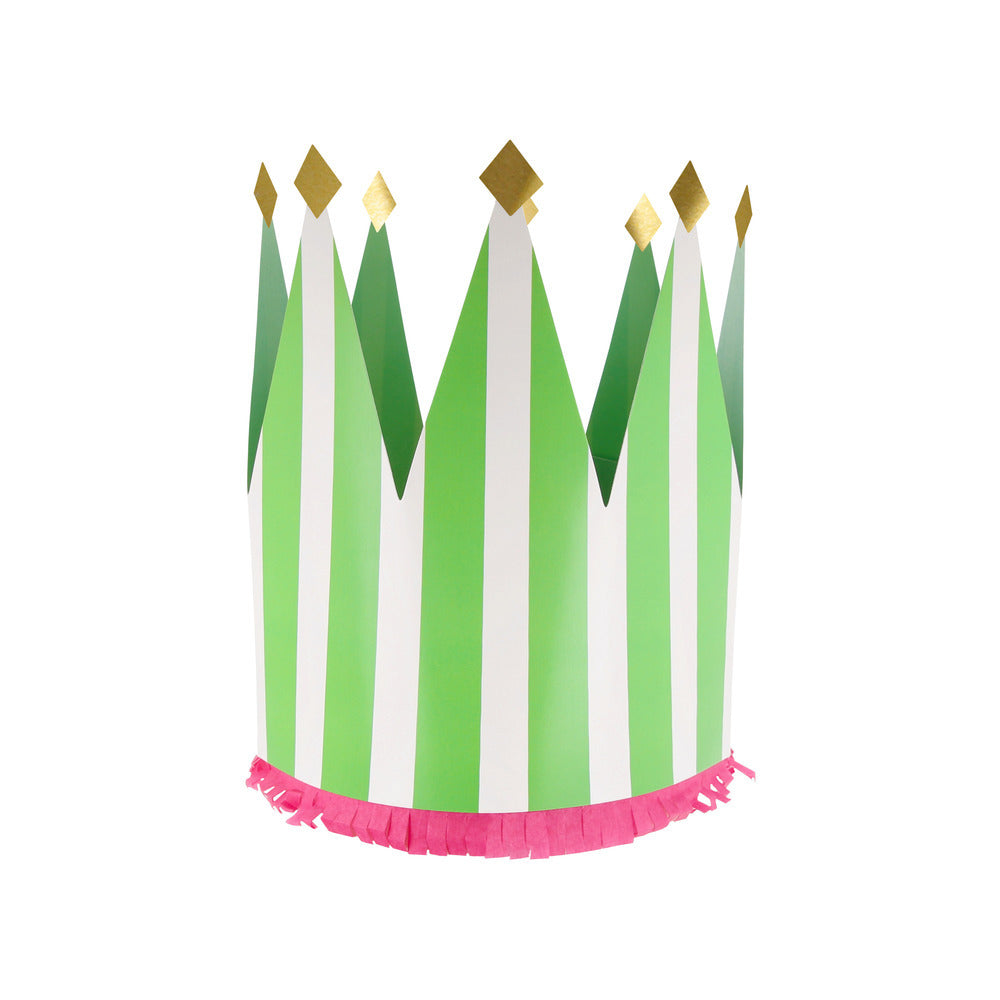 Meri Meri papirkroner, Striped - 8 stk.