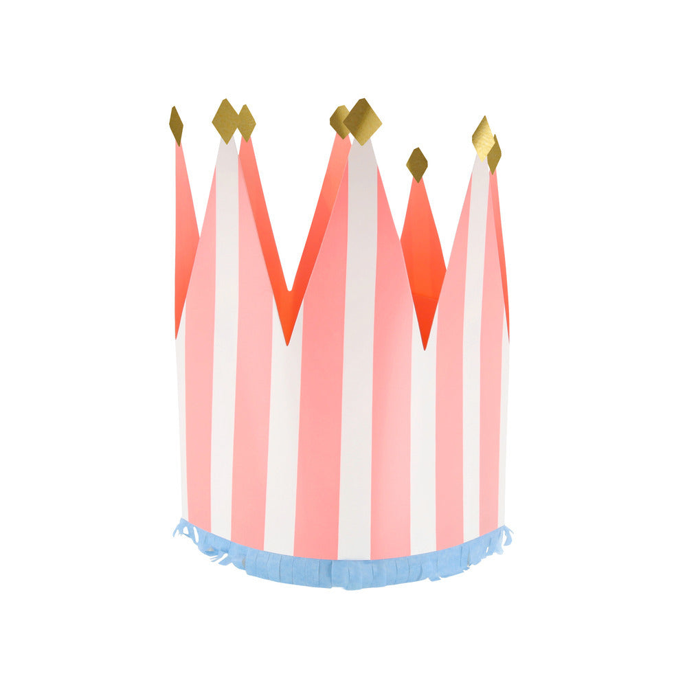 Meri Meri papirkroner, Striped - 8 stk.