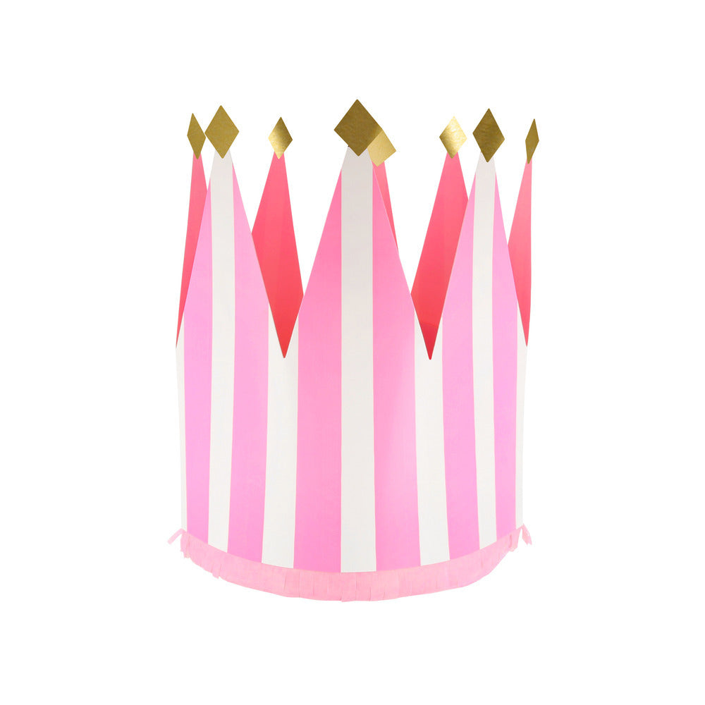 Meri Meri papirkroner, Striped - 8 stk.