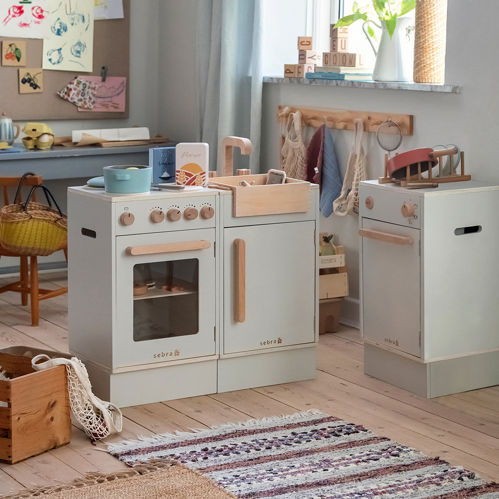Sebra Kitchen komfyr i tre, Beige,