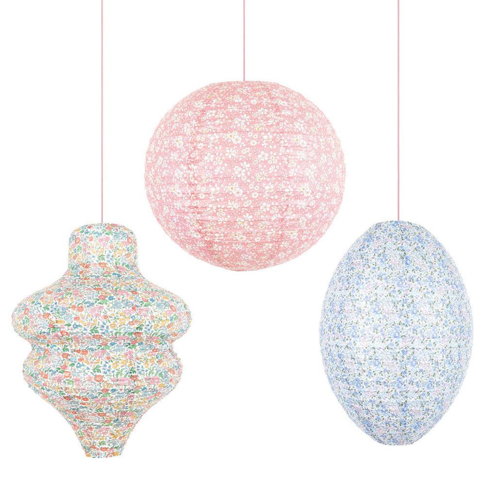 Meri Meri x Liberty lanterner, Floral pastel - 3 stk.