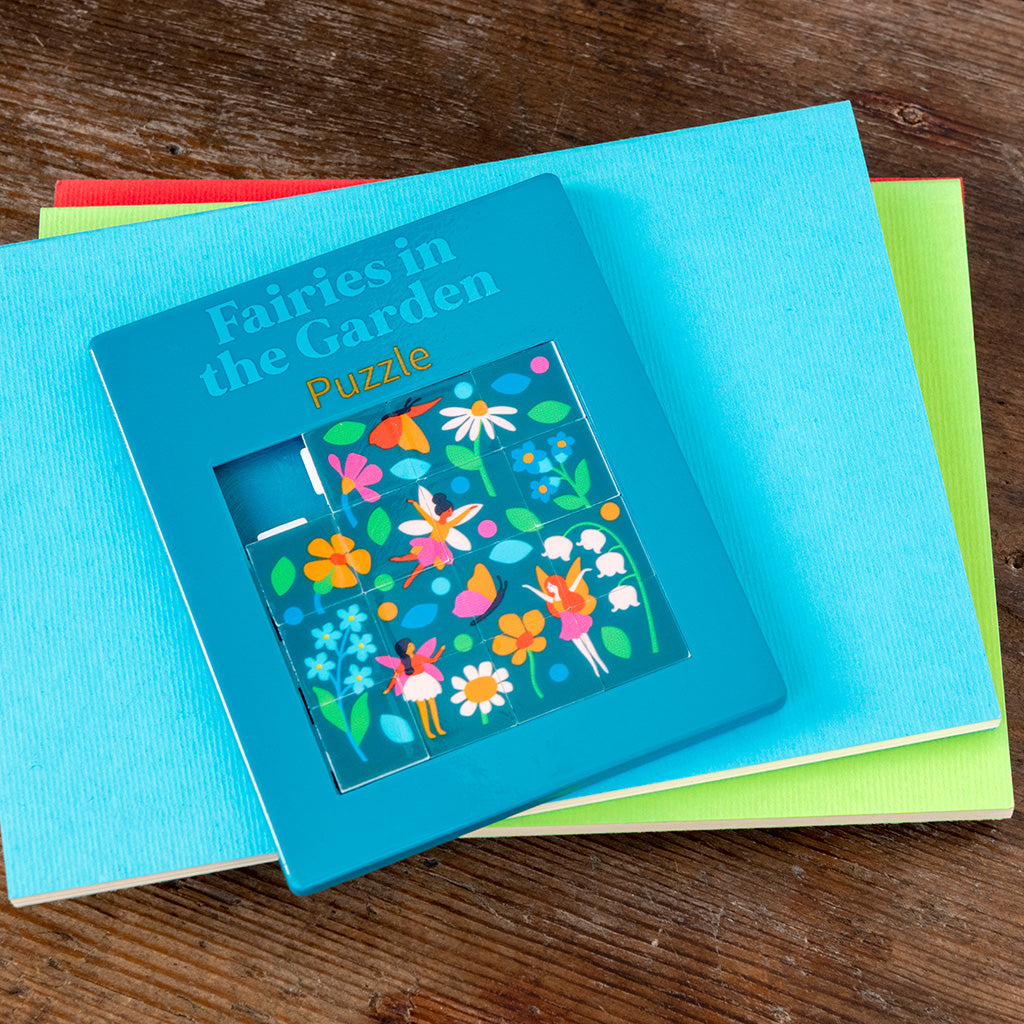 Rex London, skyv-og-skyv-puslespill - Feer i hagen.