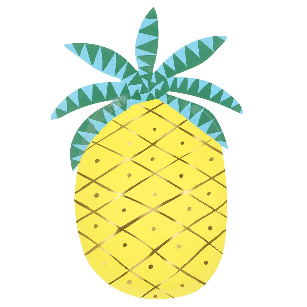 Meri Meri papptallerkener - Pineapple - 8 stk.
