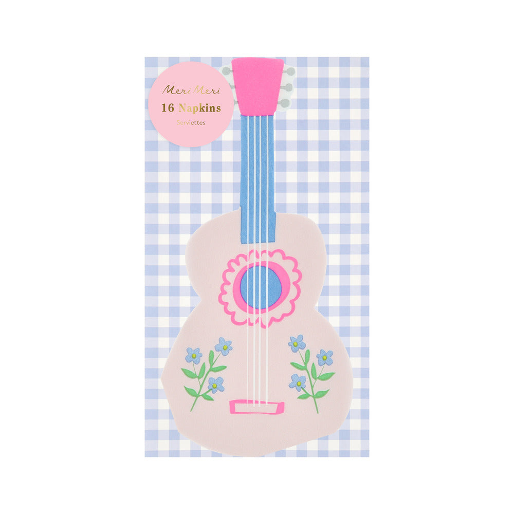 Meri Meri servietter Pink Guitar - 16 stk.
