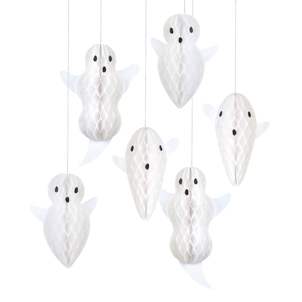 Meri Meri Halloween-spøkelser, hengende dekorasjon, 6 stk.