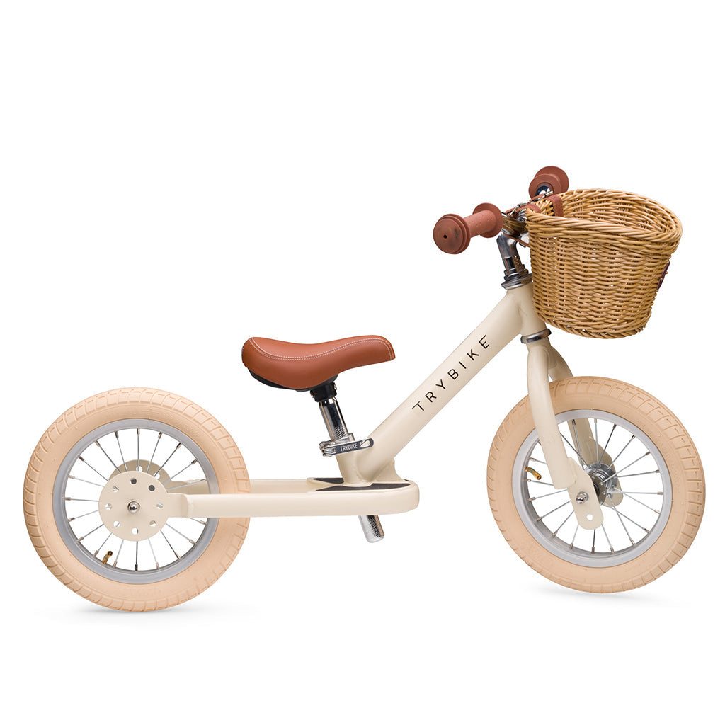 Trybike løbecykel, Vintage creme med retro look