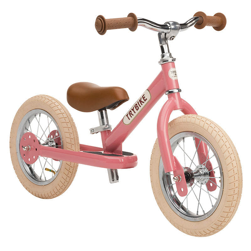 Trybike løpesykkel, vintage pink m. retro look