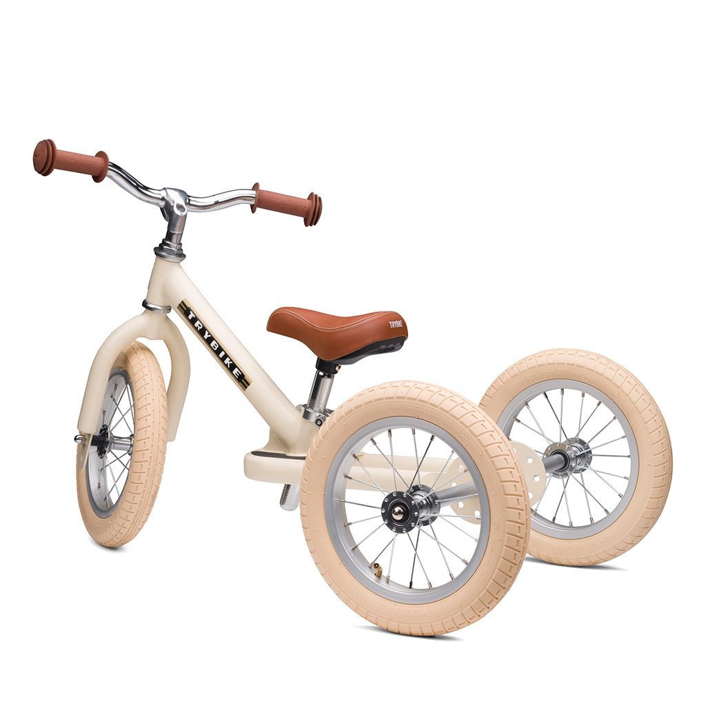 Trybike trehjulet løbesykkel, vintage creme m. retro look