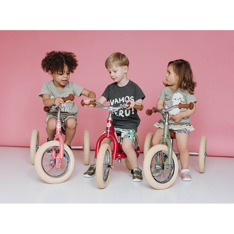 Trybike trehjult løpesykkel, vintage pink m. retro look