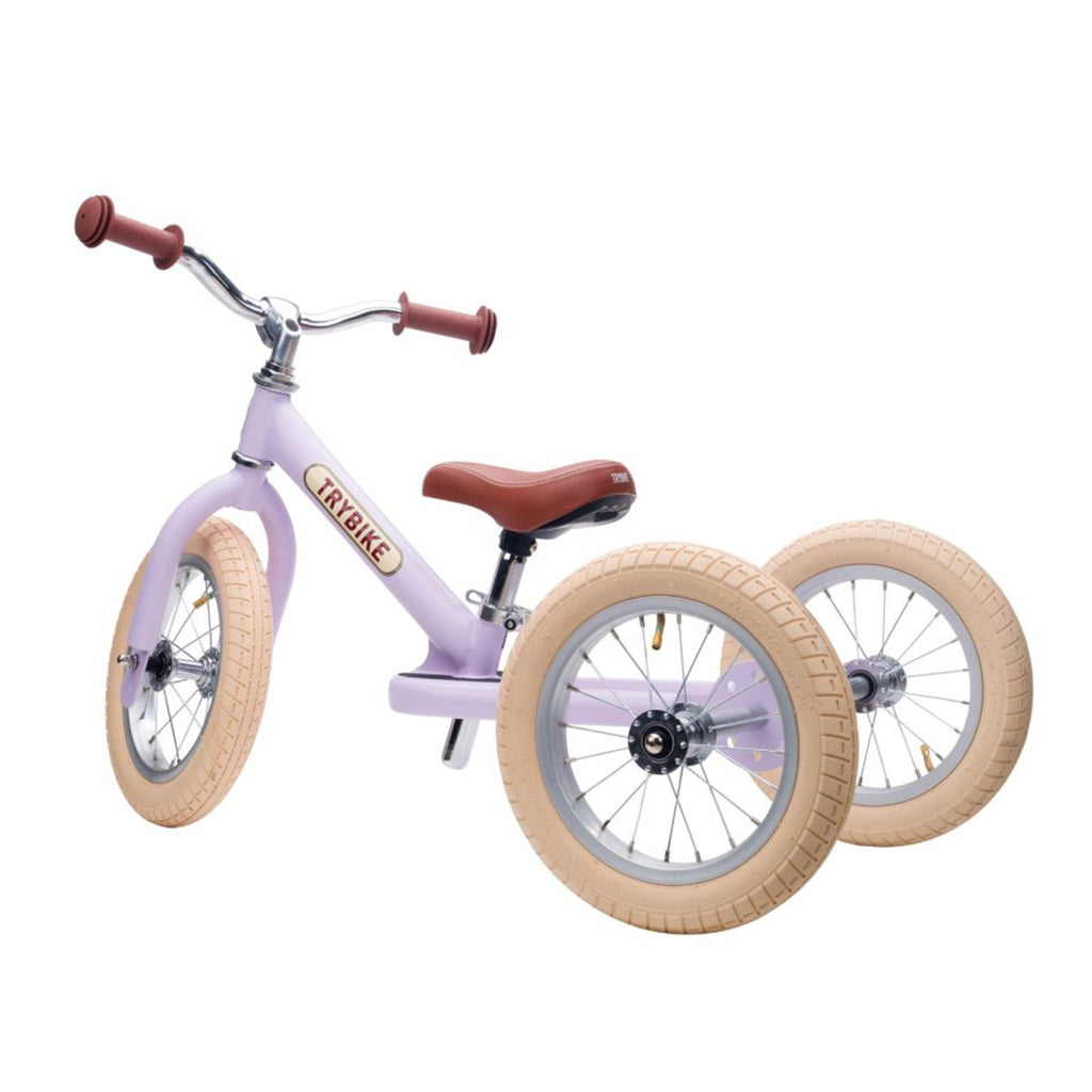 Trybike trehjulet løbecykel, vintage lilla med retro look