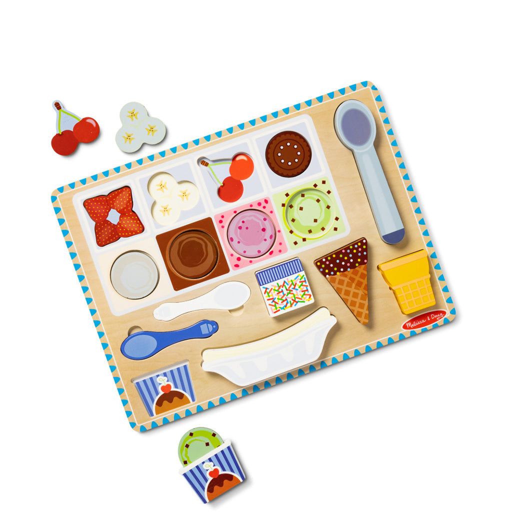 Melissa & Doug 2-i-1 lekesett, Magnetisk puslespill og lekemat - Ice cream