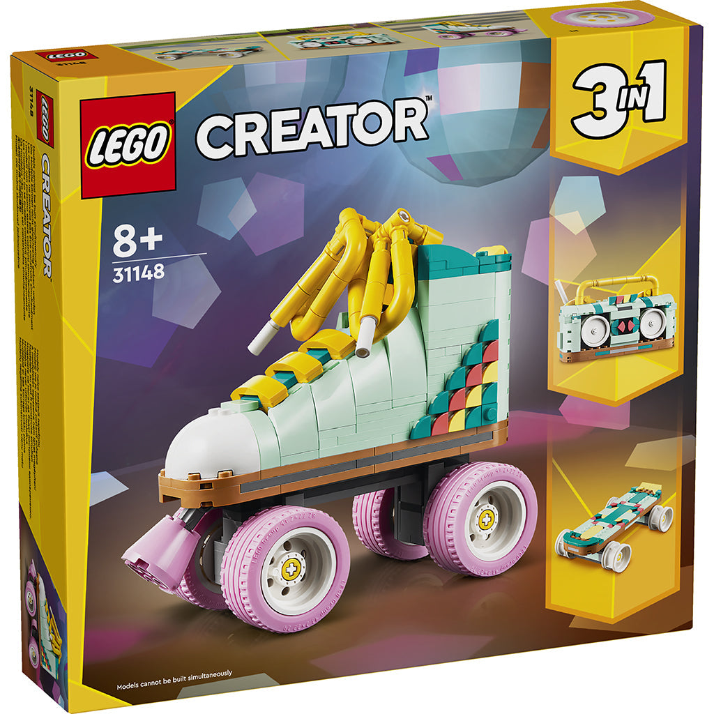 LEGO Creator 3-i-1 Retrorulleskøjte, æsken med Lego-sættet