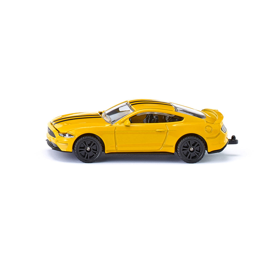 Gul Siku Ford Mustang GT legetøjsbil, set fra siden
