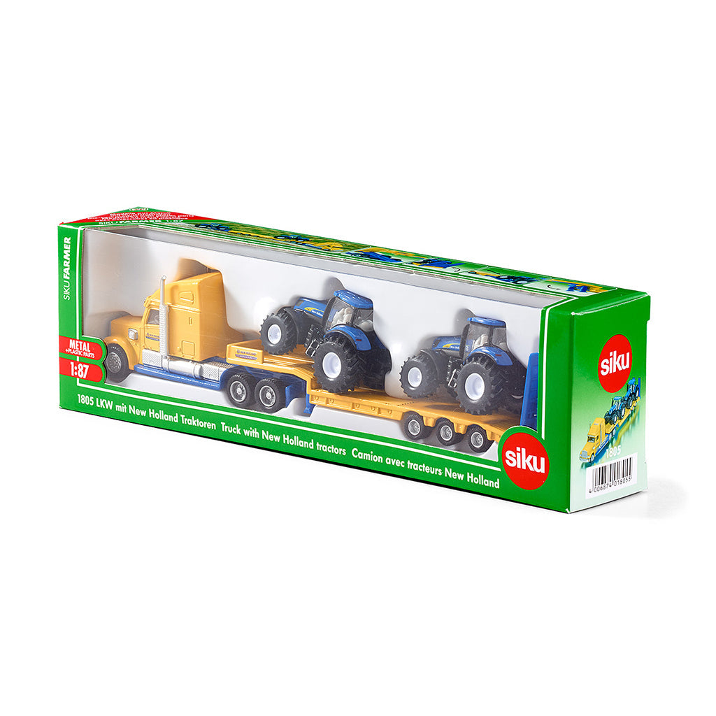 Siku lavlæsser med New Holland traktorer 1:87 legetøj i æske
