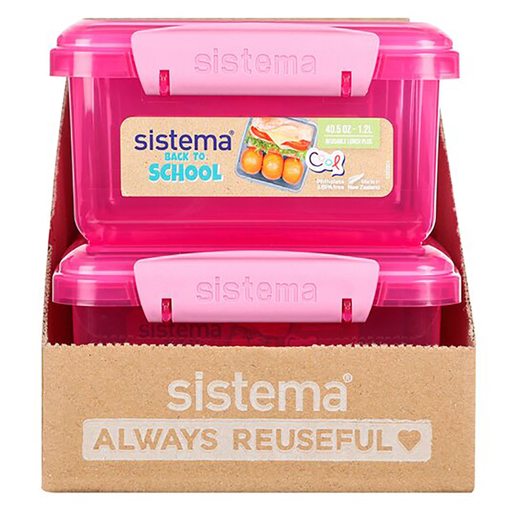 Sistema Lunch plus lunsjboks med 1 rom, 1,2L - Rosa