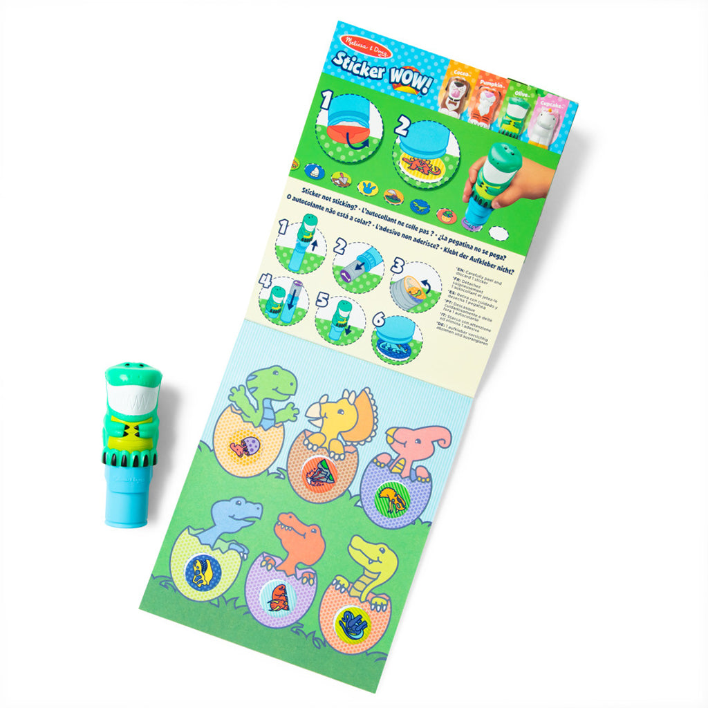 Melissa & Doug Wow! Aktivitetsblokk, Stempel-selv klistremerker - Dinosaur