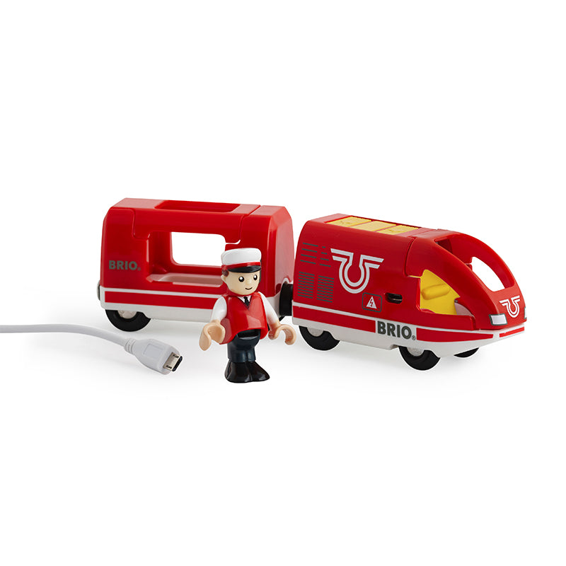 Brio Genopladeligt lokomotiv m/mini USB kabel - Rødt